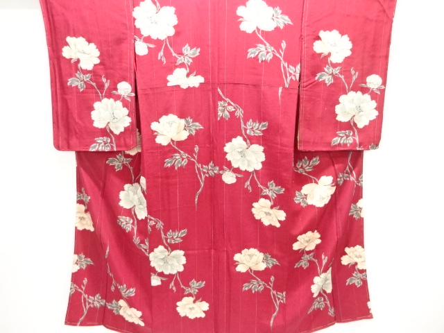 アンティーク　牡丹模様着物